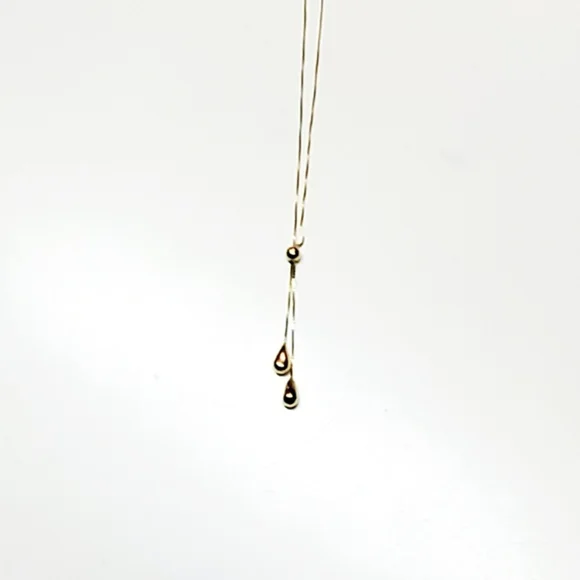 14K Yellow Gold Lariat Box Chain Necklace 20
